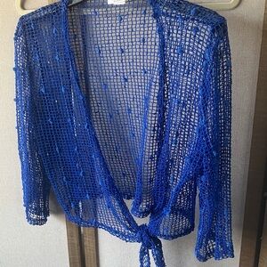 FINAL MARKDOWN Vejais Blue Mesh Top small